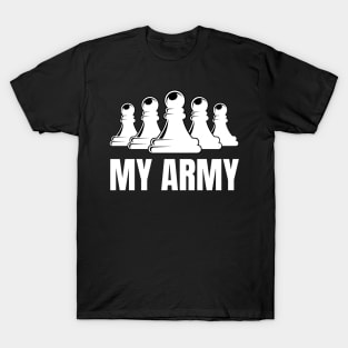 Chess Pawn Army Tactics Sport Nerd Funny Checkmate T-Shirt